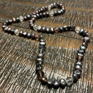 Natural Freshwater Peacock Pearl Necklace with AB beads.